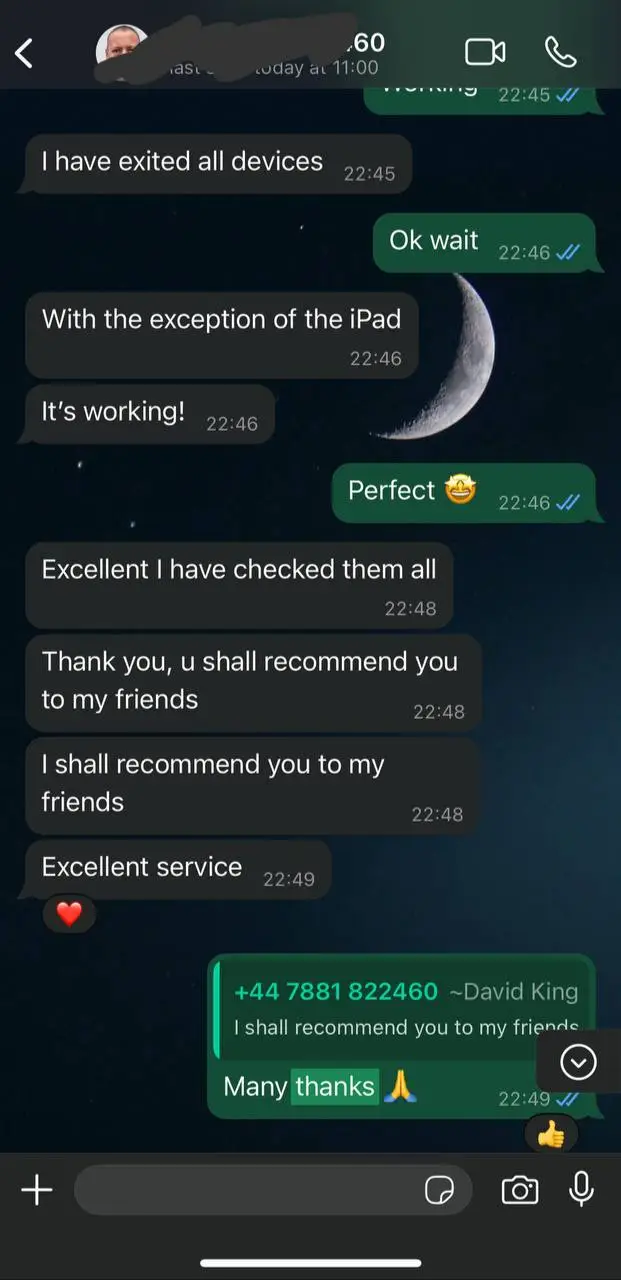 Real UK IPTV subscription review on WhatsApp